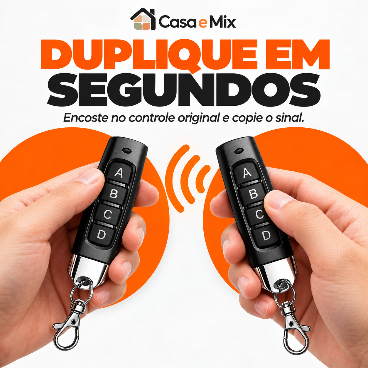 Encostando o controle clonador no controle original para copiar o sinal