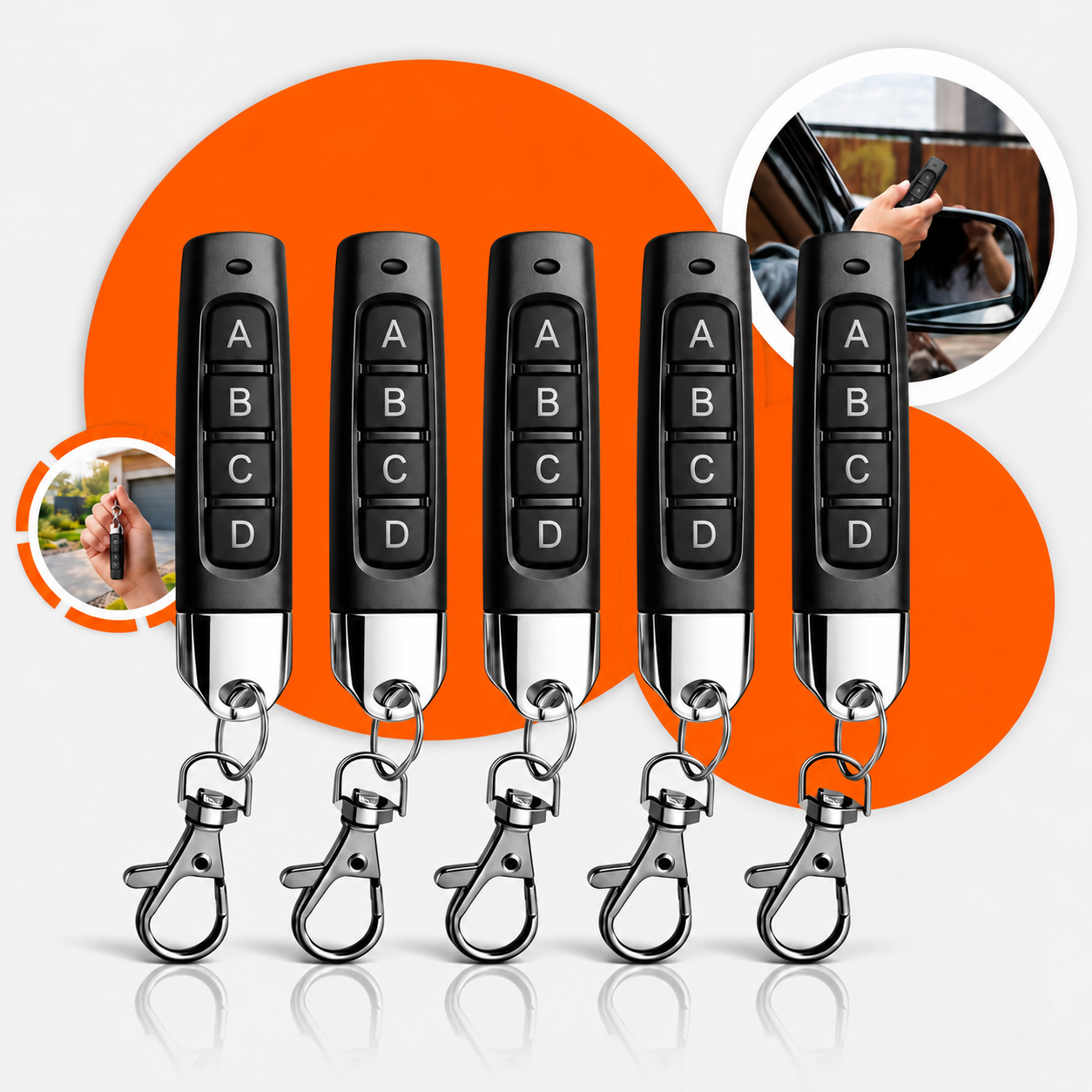 Controle Universal Duplicador 4 Botões — Kit 5